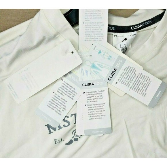 Adidas Clima Cool MSTCA Short Sleeve White Black Large Activewear T Shirt - Picture 10 of 12